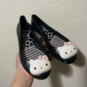 Mel by Melissa black hello kitty flats GIRLS 2 PVC PLASTIC